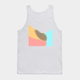 Blue orange red watercolor abstract art Tank Top